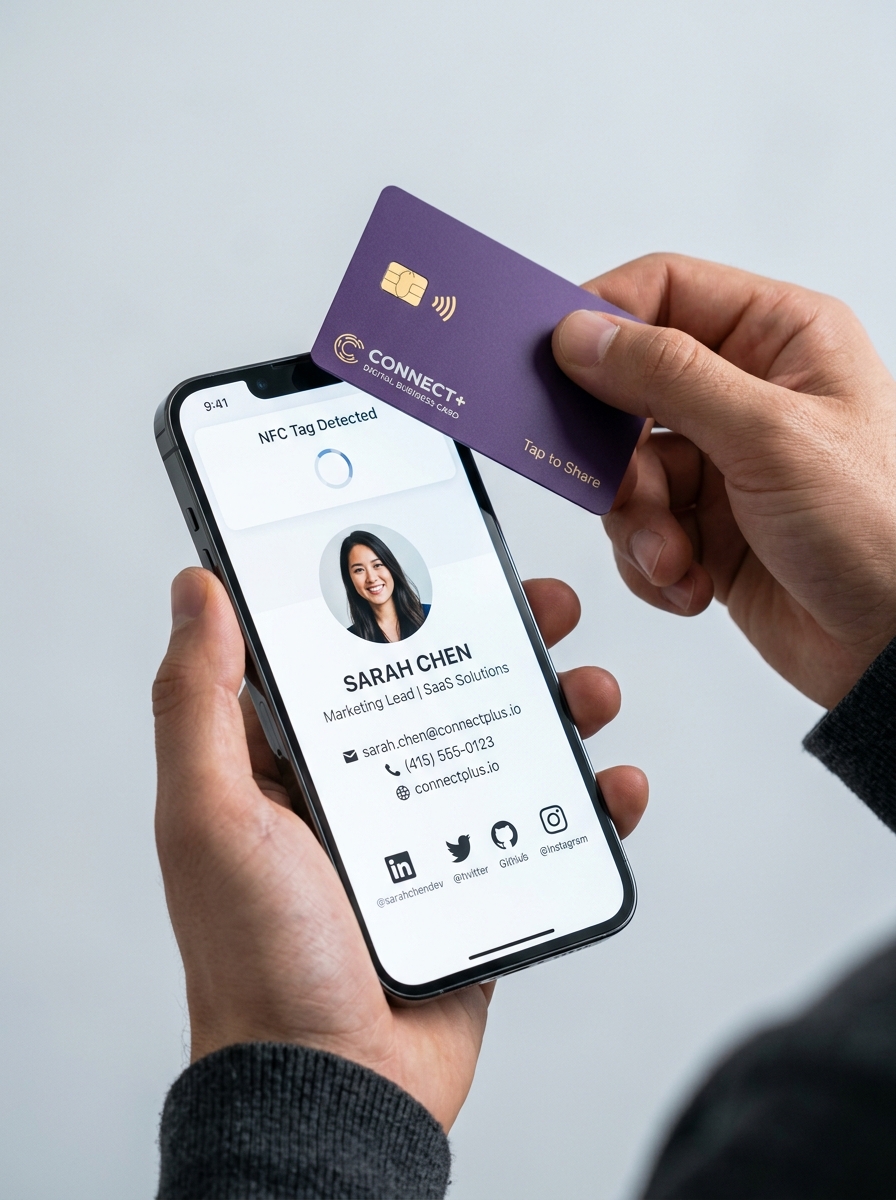 NFC tap to share business card
